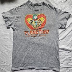 Gray Planetina Graphic T-Shirt